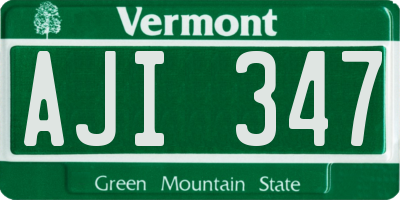 VT license plate AJI347