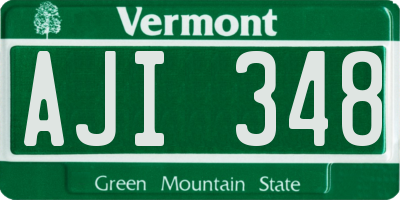 VT license plate AJI348