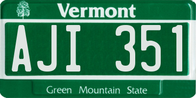 VT license plate AJI351