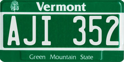 VT license plate AJI352