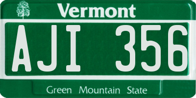 VT license plate AJI356