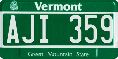 VT license plate AJI359