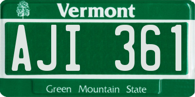 VT license plate AJI361