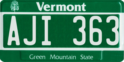 VT license plate AJI363