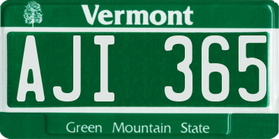 VT license plate AJI365