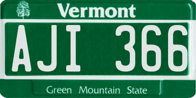 VT license plate AJI366