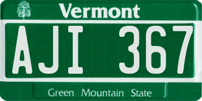 VT license plate AJI367