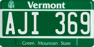VT license plate AJI369