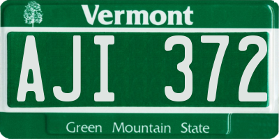 VT license plate AJI372