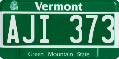VT license plate AJI373