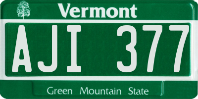 VT license plate AJI377