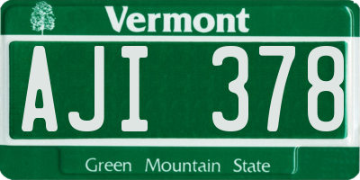 VT license plate AJI378