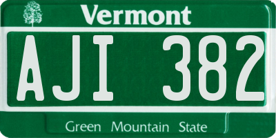 VT license plate AJI382