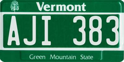 VT license plate AJI383