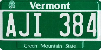 VT license plate AJI384