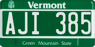 VT license plate AJI385