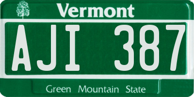 VT license plate AJI387