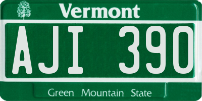 VT license plate AJI390
