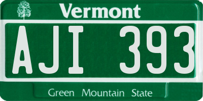 VT license plate AJI393