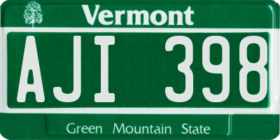 VT license plate AJI398