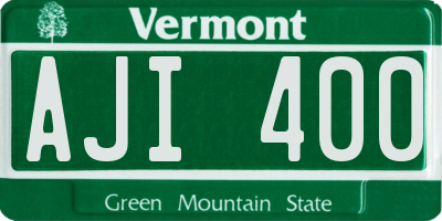 VT license plate AJI400