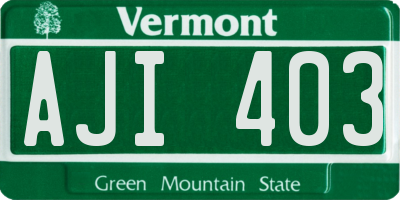 VT license plate AJI403