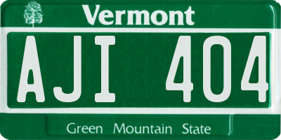 VT license plate AJI404