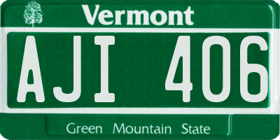 VT license plate AJI406