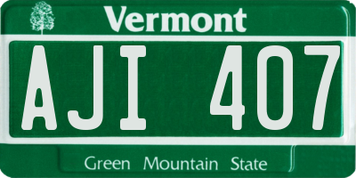 VT license plate AJI407