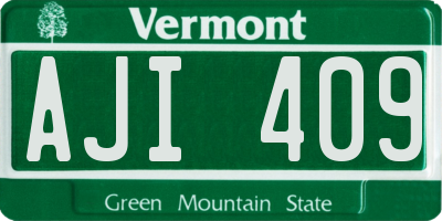 VT license plate AJI409