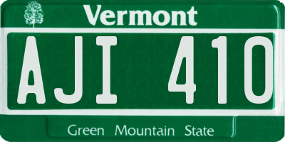 VT license plate AJI410