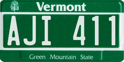 VT license plate AJI411