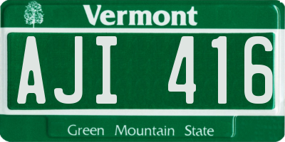 VT license plate AJI416
