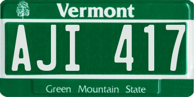 VT license plate AJI417