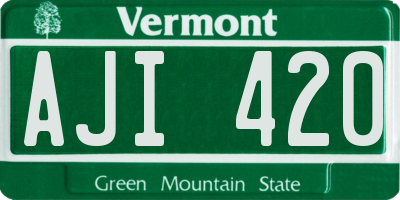 VT license plate AJI420