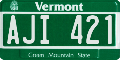 VT license plate AJI421