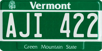 VT license plate AJI422
