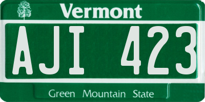 VT license plate AJI423