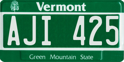 VT license plate AJI425