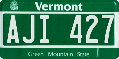VT license plate AJI427
