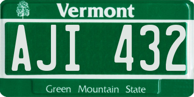 VT license plate AJI432