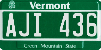 VT license plate AJI436
