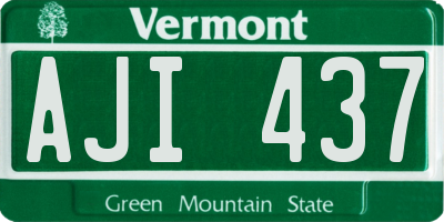 VT license plate AJI437