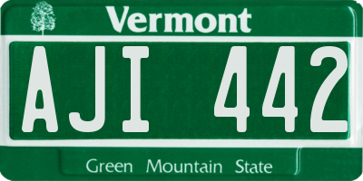 VT license plate AJI442
