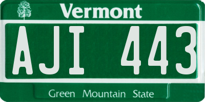 VT license plate AJI443