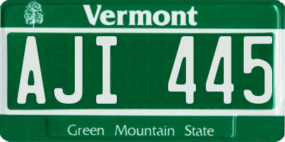 VT license plate AJI445