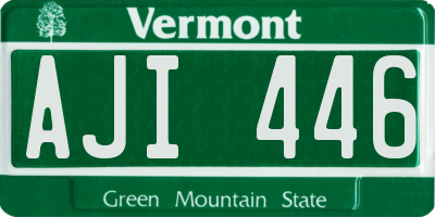 VT license plate AJI446