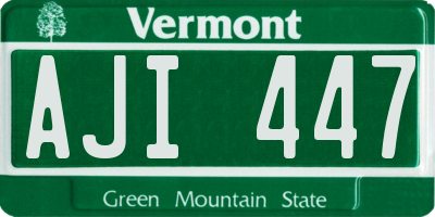 VT license plate AJI447