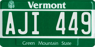 VT license plate AJI449