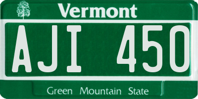 VT license plate AJI450